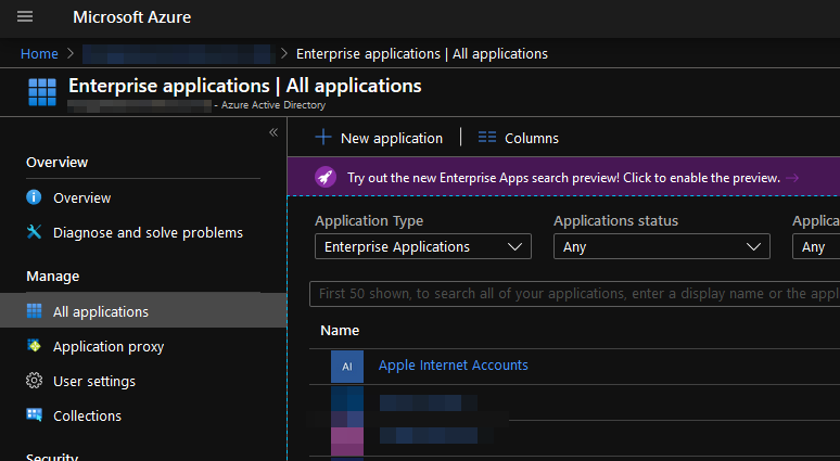 List of allowed Enterprise Applications in Azure AD