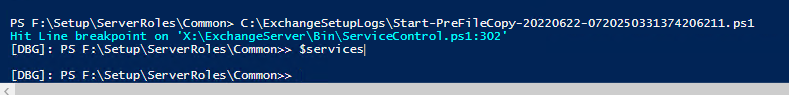 Exchange Server 2016 CU23 Setup - Debugging ServiceControl.ps1 with PowerShell ISE