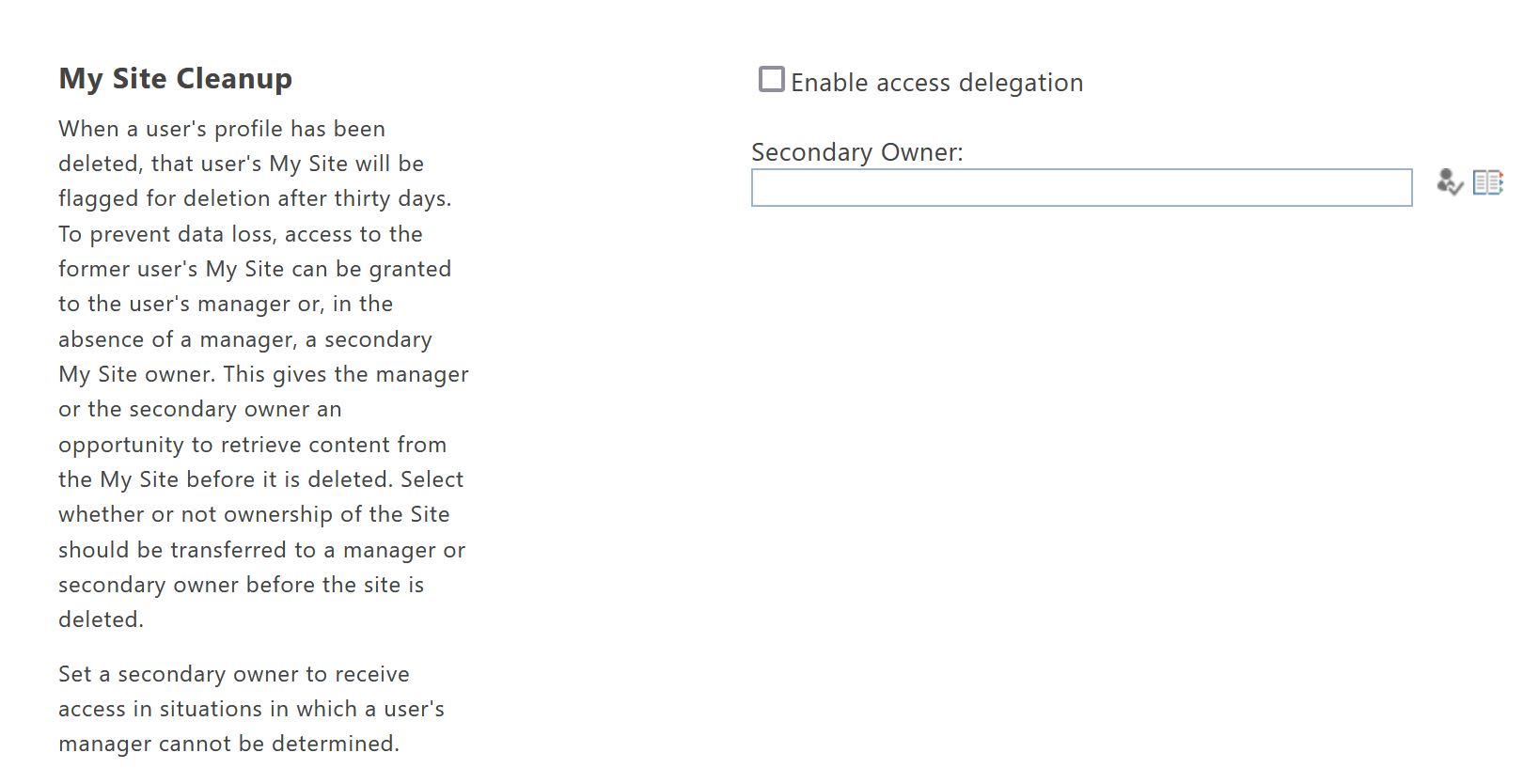 SharePoint Online - My Site settings - Cleanup